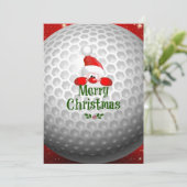 ゴルファーのサンタクロースから、'メリークリスマス'のご挨拶 カード (スタンド正面)