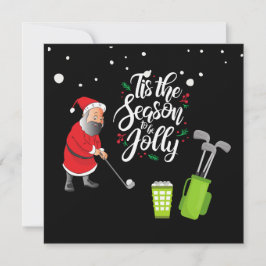 ゴルファーのサンタクロースがクリスマスの雪を降るゴルフボール