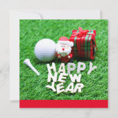 ゴルファーのサンタクロースとゴルフの新年の幸せ (正面)