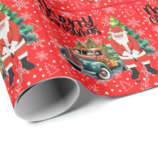 ゴルファーのサンタクロースはゴルフ&クリスマストラックを行っている ラッピングペーパー (ロールコーナー)