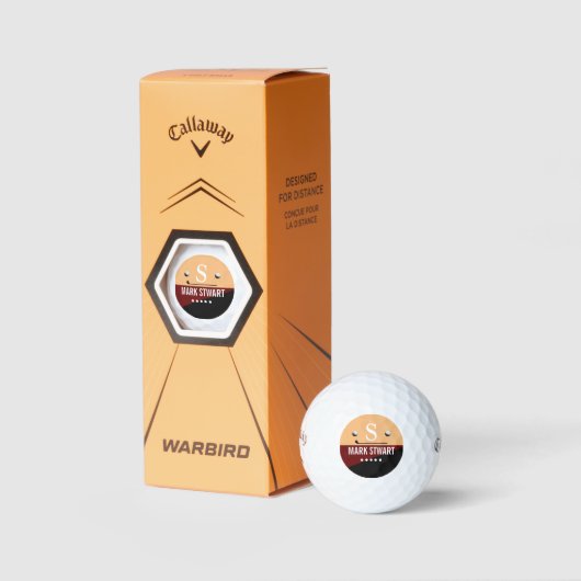 ゴルファーのサーモンレッドモノグラムゴルフボール ゴルフボール (パッケージ)