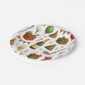 ゴルファーのシャンパンのためにテーマ化されたゴルフクリスマスパーティー ペーパープレート (アングル)