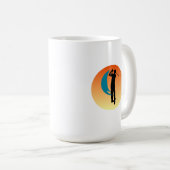 ゴルファーのシルエットサンセット コーヒーマグカップ (正面右)