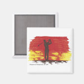 ゴルファーのシルエット磁石 マグネット (正面/裏面)