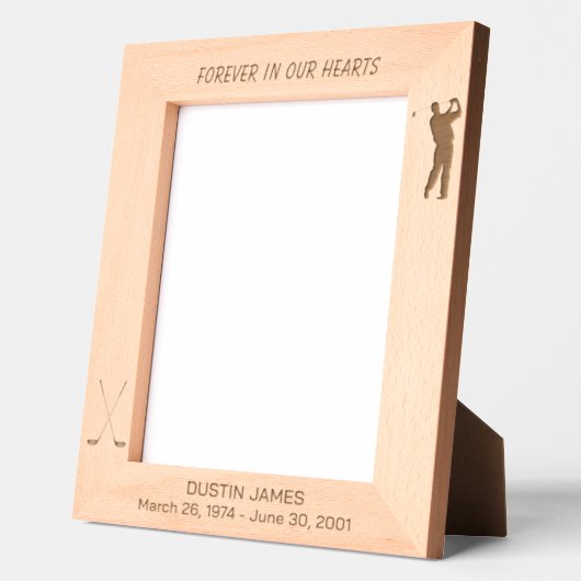 ゴルファーのシルエット記念 レーザー彫刻フレーム (左)