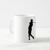 ゴルファーのシルエット コーヒーマグカップ (正面左)