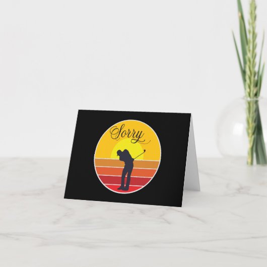 ゴルファーのシルエット  ゴルフ中  哀悼の意を表します 申し訳ありません カード (正面)