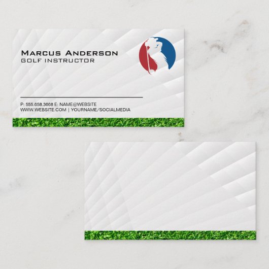 ゴルファーのスイングクラシックロゴ | グラス 名刺 (正面/裏面)