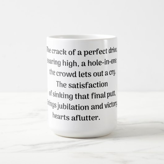 ゴルファーのスリル コーヒーマグカップ (中央)