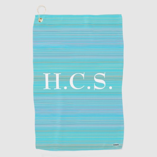ゴルファーのタオルのアクアストライプとHAMbyWG ゴルフタオル (正面)