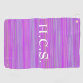 ゴルファーのタオルバイオレット(付ストライプき) HAMbyWG ゴルフタオル (横)