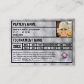 ゴルファーのトレーディングカード |トーナメントのお土産 |黒 コーリングカード (裏面)