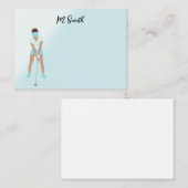 ゴルファーのノートカードの名称付きゴルフ ノートカード (正面/裏面)