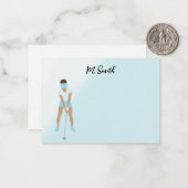 ゴルファーのノートカードの名称付きゴルフ ノートカード (正面/裏面インサイチュ)