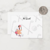 ゴルファーのノートカードの名称付きゴルフ ノートカード (正面/裏面インサイチュ)