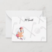 ゴルファーのノートカードの名称付きゴルフ ノートカード (正面)