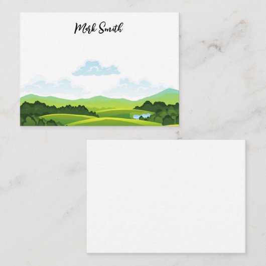 ゴルファーのノートカードの名称付きゴルフ ノートカード (正面/裏面)