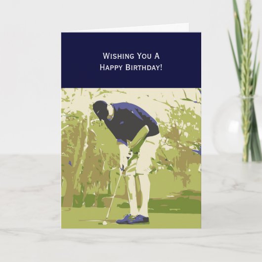 ゴルファーのハッピーバースデー カード (正面)