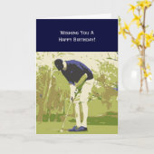 ゴルファーのハッピーバースデー カード (黄色い花)