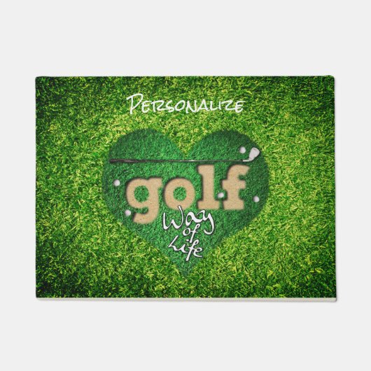 ゴルファーのパターボールゴルフグリーングラス ドアマット (正面)