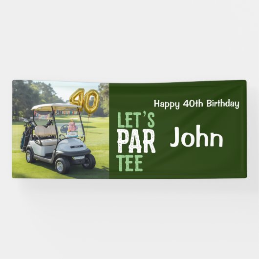 ゴルファーのパーティー用ゴルフ40歳の誕生日 横断幕 (横)