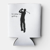 ゴルファーのブラックシルエット写真 缶クーラー (正面)