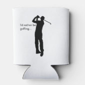 ゴルファーのブラックシルエット写真 缶クーラー (裏面)