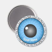 ゴルファーのブルーアイオンボール マグネット (正面/裏面)