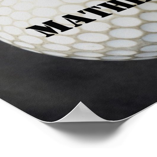 ゴルファーのポスターがゴルフボールをパーソナライズ ポスター (角)