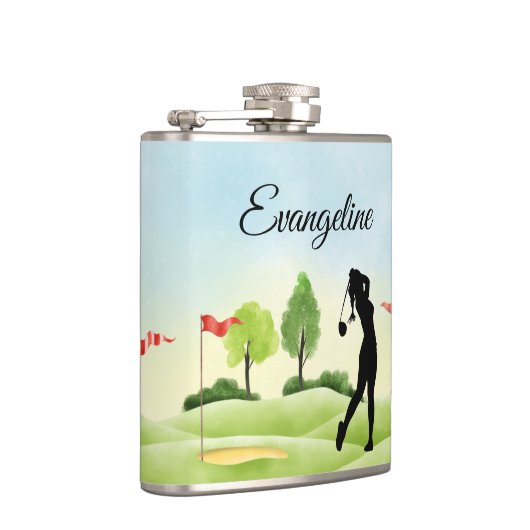 ゴルファーのモノグラムのビニール包まれたフラスコ フラスク (右)