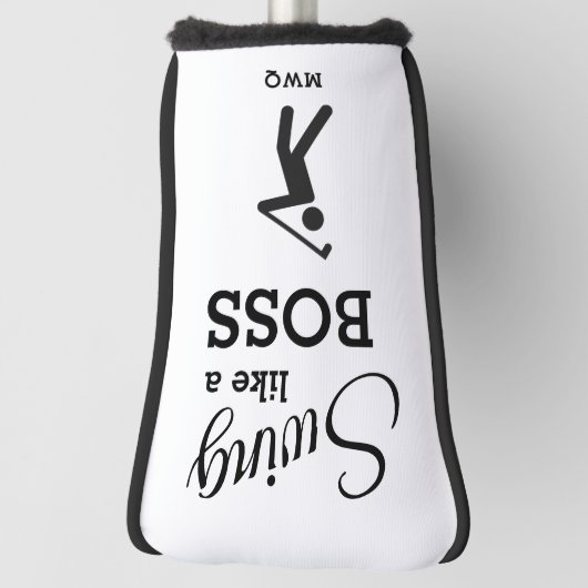 ゴルファーのモノグラムボスのように振る ゴルフヘッドカバー (回転90)