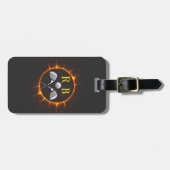 ゴルファーのモノグラム名ブラック ラゲッジタグ (正面横)