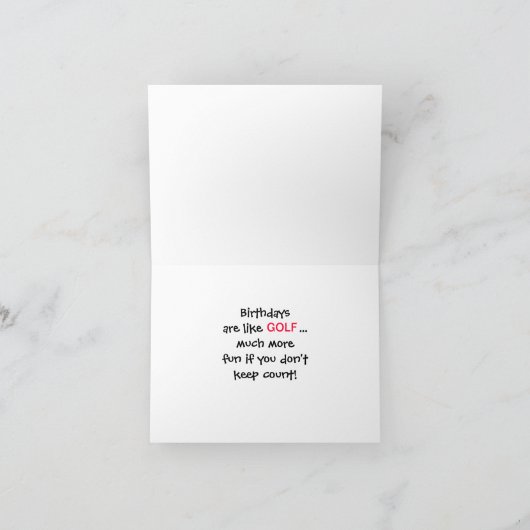 ゴルファーのユーモアのある誕生日カード カード (内部)