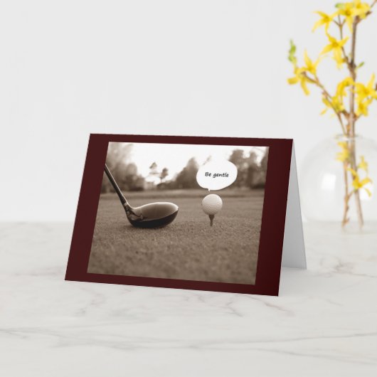 ゴルファーのユーモアのある誕生日願い カード (黄色い花)