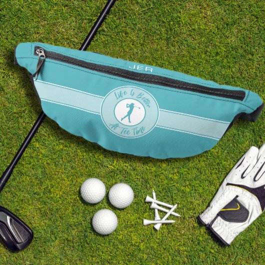 ゴルファーのユーモゴルフTeeスポーツモノグラムティール(緑がかった色) ファニーパック