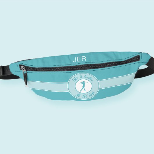 ゴルファーのユーモゴルフTeeスポーツモノグラムティール(緑がかった色) ファニーパック