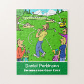 ゴルファーのラッキーゴルフショットアニメ ジグソーパズル (縦)