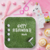 ゴルファーのリタイアメントパーティーとゴルフボールの緑 ペーパープレート (パーティー)