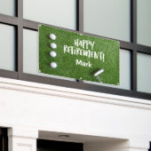 ゴルファーのリタイアメントパーティーとゴルフボールの緑 横断幕 (ビルの外側)