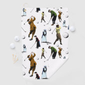 ゴルファーのレトロのヴィンテージの写真のイラストレーション ゴルフタオル (インサイチュ)