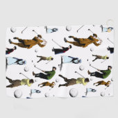 ゴルファーのレトロのヴィンテージの写真のイラストレーション ゴルフタオル (横)