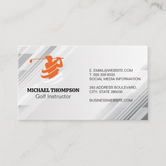 ゴルファーのロゴのスイング | インストラクター 名刺 (正面)