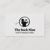 ゴルファーのロゴのスイング |ゴルフボールパターン 名刺 (正面)