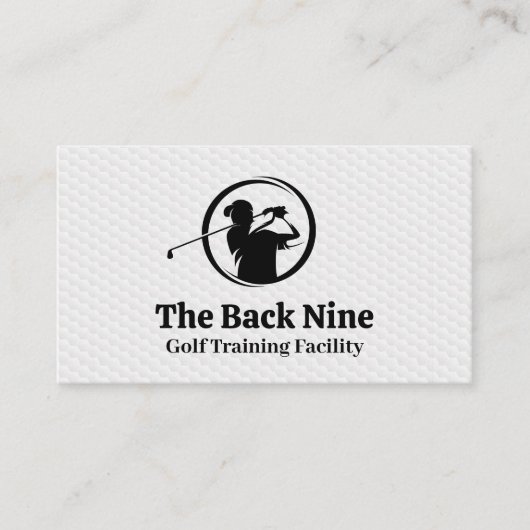 ゴルファーのロゴのスイング |ゴルフボールパターン 名刺 (正面)