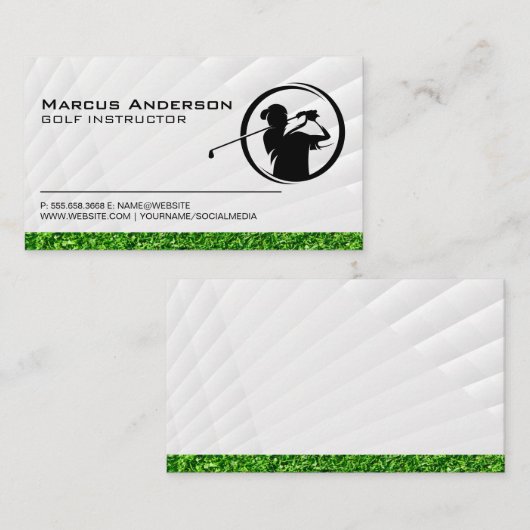 ゴルファーのロゴのスイング | Grass 名刺 (正面/裏面)
