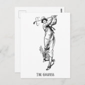 ゴルファーのヴィンテージ ポストカード (正面/裏面)