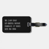 ゴルファーのヴィンテージ ラゲッジタグ (裏面横)