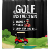 ゴルファーの住宅装飾のためのゴルフ指おもしろい示 シャワーカーテン (正面)