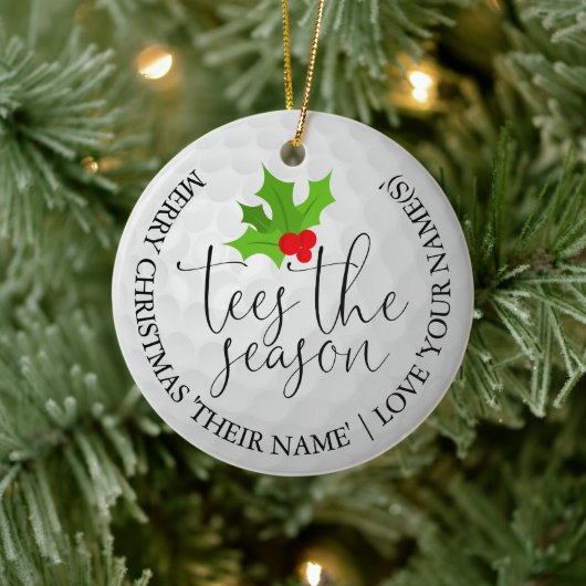 ゴルファーの写真 クリスマス ゴルフ ギフト ティー ザ シーズン セラミックオーナメント (ツリー)