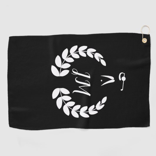 ゴルファーの切り貼り芸術のパーソナライズなモノグラム ゴルフタオル (横)